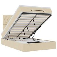 estructura de cama otomana con colchon tela crema 120x200 cm vidaxl