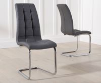 lorin grey faux leather dining chairs - grey