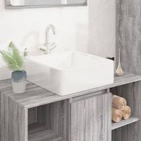 lavabo de bano moderno  lavabo cuadrado de ceramica blanco 37x37x13 cm cfw439831