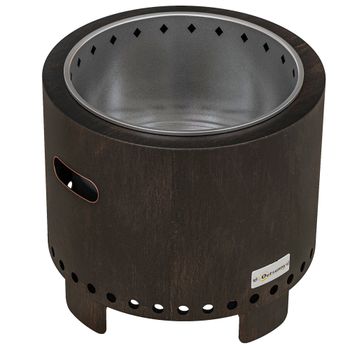 Outsunny Chimenea de Fuego, Fogón, Fogata, resistente a la intemperie, 45x45x42 cm, Negro + Bronce   Aosom España