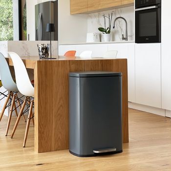 Cubo de basura de cocina de pedal gris  50l