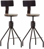 set 2 taburetes industriales regulables en metal bronce