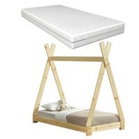 cama para ninos onejda con colchon pino natural y 70 x 140 cm encasa neuhaus