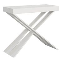 consola extensible 90x40300 cm efecto madera fresno blanco y hierro