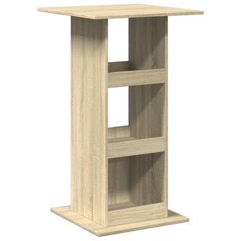 Mesa Alta Bar Con Almacenaje Madera Roble Sonoma 60x60x102 Cm Vidaxl