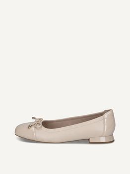 CAPRICE Ballerina, beige, made of Leather with Trapeze heel, Size 40