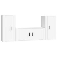 set de muebles de tv 3 piezas madera contrachapada blanco vidaxl