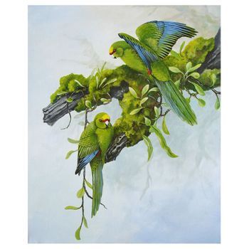 Cuadro Lienzo, Impresión Digital - Loros Verdes - 40x50cm