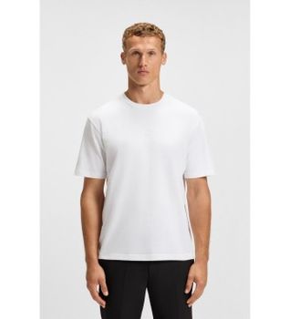 BOSS para hombre. 50547971 Camiseta Hole19 blanco (L), Casual, Algodón, Manga corta