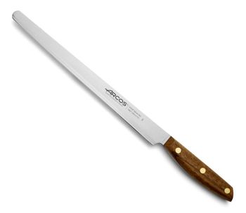 Cuchillo jamonero de acero inoxidable nitrum 250 mm con mango madera