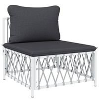 conjunto de salon de patio con cojines acero blanco