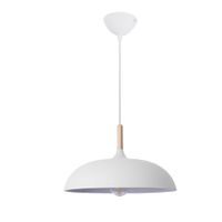 lampara techo industrial madera y metal blanco o35 e27