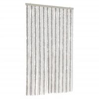 cortina antimoscas chenilla gris claro y blanco 100x230 cm vidaxl