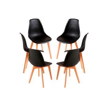 Pack 6 Sillas Kelen De Polipropileno 82*47*53 Cm - Negro