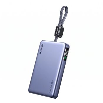 Ugreen PB541 45W 39.1Wh 10000mAh Poder Bank con pantalla digital inteligente, viene con cable USB-C, fuente de alimentac
