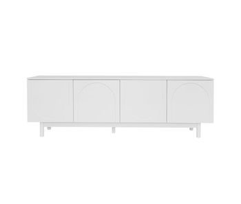 Mueble tv 175x38x56 cm - estantes ajustables, estilo lujo - blanco