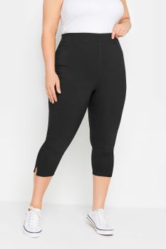 Pantalones Negros Capri De Tiro Alto, Mujer Curvy Y Tallas Grandes, Yours