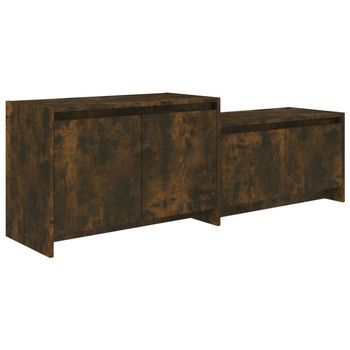 Mueble Tv | Mueble De Salón | Armario Tv Madera De Ingeniería Roble Ahumado 146,5x35x50 Cm