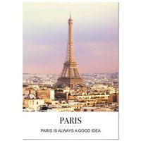 panorama cuadro de aluminio ciudad de paris mensaje 70x100 cm