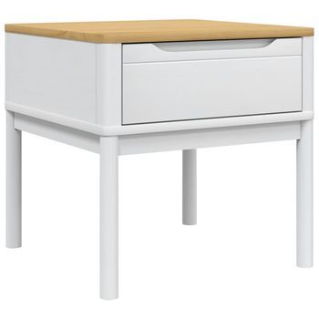 Mesita Floro Madera Maciza De Pino Blanca 55x55x54 Cm Vidaxl