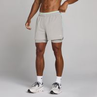 short de entrenamiento ultra 2 en 1 de 5  para hombre de mp - gris tiza - xxl