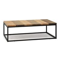 mesa de centro preston negra 120x80x38cm con tablero de madera maciza de piezas tricolor box furniture