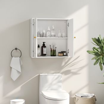 Armario De Baño De Pared De Mdf Homcom 60x20x60 Cm Blanco