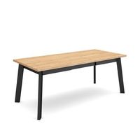 mesa comedor mesa fija cocina y salon 200 para 10 comensales patas de madera estilo moderno roble y negro