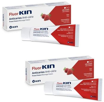 Kin Fluorkin Anticaries Pasta Dentífrica Fresa 2x75 ml