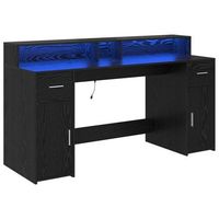 escritorio roble negro 160 x 55 x 91 cm madera de ingenieria vidaxl