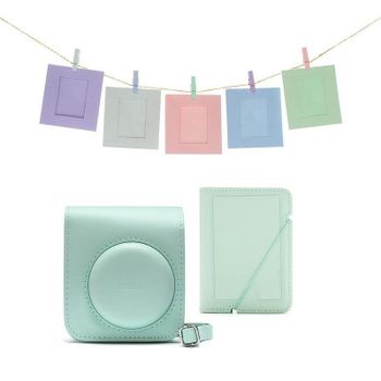 Kit cámara Fujifilm Instax Mini 12 Funda verde y accesorios protección