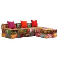 cojines para sofa de suelo pufs modulares sillon de tela de 3 plazas en tela patchwork dec021227