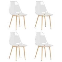 pack 4 uds sillas de comedor  silla de cocina  mueble de comedor transparente pet