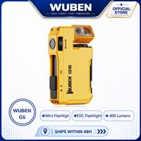 linterna amarilla wuben g5 400lm rgb 180    llavero magnetico con cabezal giratorio carga rapida tipo-c 65h ip65 compacto y resistente