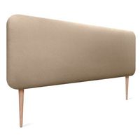 dhome cabecero tapizado liso redondeado polipiel con patas para pared acusticos cabeceros absorbentes cabezal cama dormitorio champan 135cm