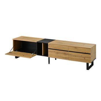 Mueble De Tv De 180 Cm Con Compartimento Abatible Y Dos Puertas