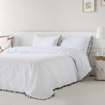 Funda Nórdica Ega Blanco Percal Algodón 100% 200 Hilos Cama 200