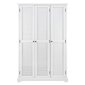 Armario de pino y MDF blanco mate de 130 cm