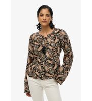 superdry para mujer w6012101a blusa estmpada multicolor s casual viscosa manga larga