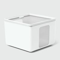 recipiente cuadrado para alimentos de polipropileno blanco - m