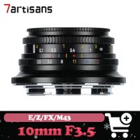 7artisans 10mm f35 aps-c lente gran angular enfoque manual galleta protrait paisaje fotografia lente para sony a7 fuji x-t30 nikon z5