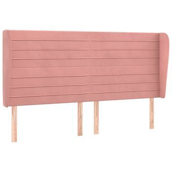 Cabecero，cabecero Cama，panel De Cabecera Con Orejas De Terciopelo Rosa 163x23x118/128 Cm