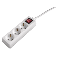 regleta alimentacion hama con 3 tomas interruptor 14m color blanco