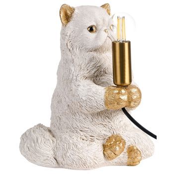 Lámpara De Mesa Con Temática Animal Lámpara De Noche Con Forma De Gato Lámpara De Lectura Para Dormitorio Blanco Yoko