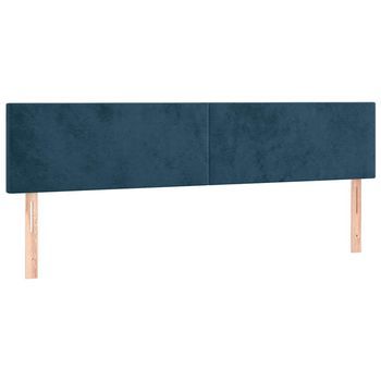 Cabeceros Terciopelo Azul Oscuro 200x5x78/88 Cm Vidaxl