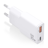 cargador aisens gan ultra delgado 30w usb-c pd30 qc40 usb-a qc30