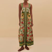 farm rio garden tapestry cotton maxi dress - s