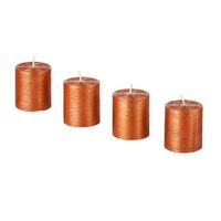 lote de 4 velas cilindricas naranjas h5