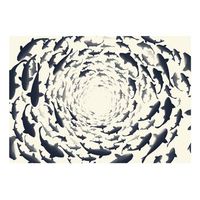 papel pintado 3d - fish swirl 300x210 cm