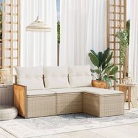 conjunto de sofas jardin con cojines 4 uds  mueble jardin mesa y sillas ratan sintetico beige cfw720618